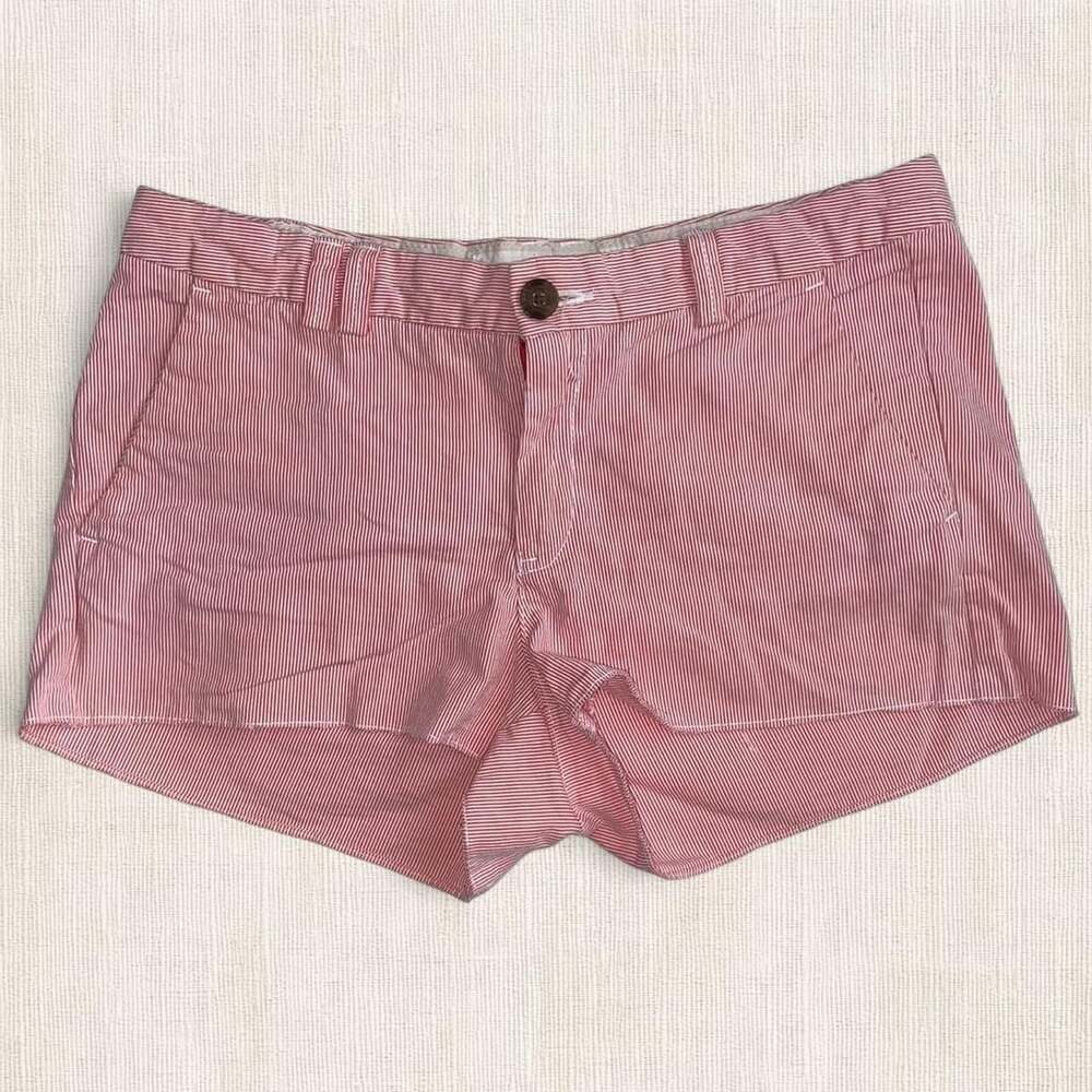 H&M Red and White Striped Low Rise Shorts